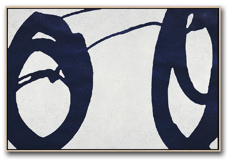 Horizontal Navy Blue Minimal Art #NV152C - Click Image to Close